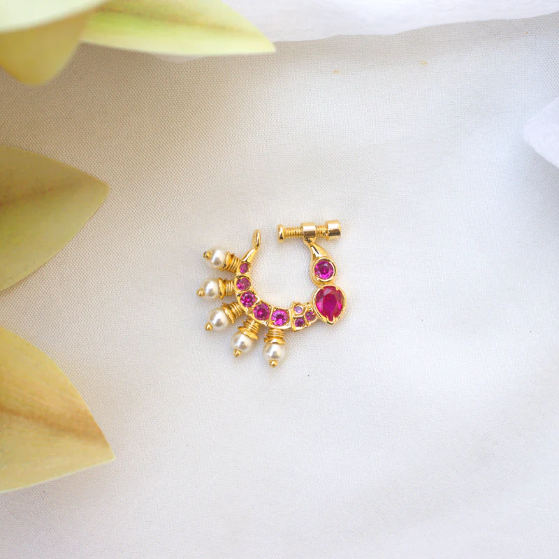 Premium Gold Look AD Stone Bird Bridal Nath
